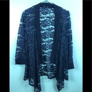 - Navy blue lace cardigan